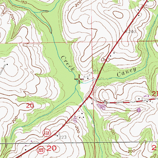 Topographic Map of Caney Creek, AL