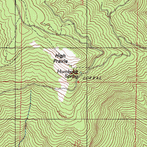 Topographic Map of Humboldt Spring, OR