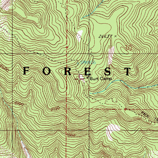 Topographic Map of Burt Camp, OR