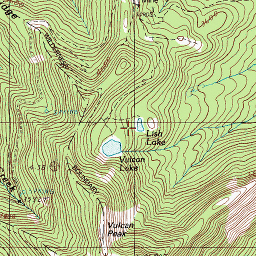 Topographic Map of Lish Lake, OR
