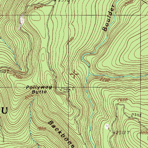 Topographic Map of Moores Creek, OR
