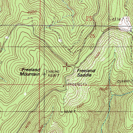 Topographic Map of Freeland Saddle, OR