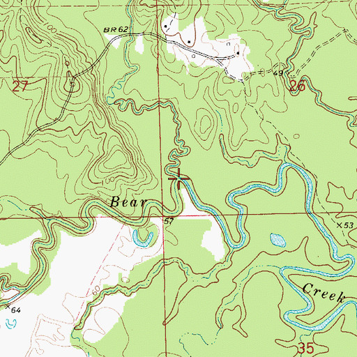 Topographic Map of Caney Creek, AL