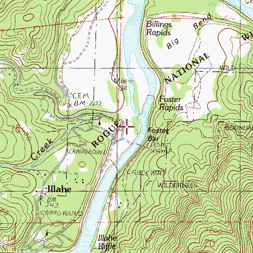 Topographic Map of Foster Bar, OR