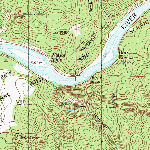 Topographic Map of Burnt Rock, OR
