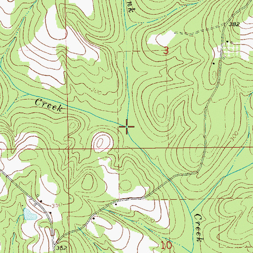 Topographic Map of Caney Creek, AL