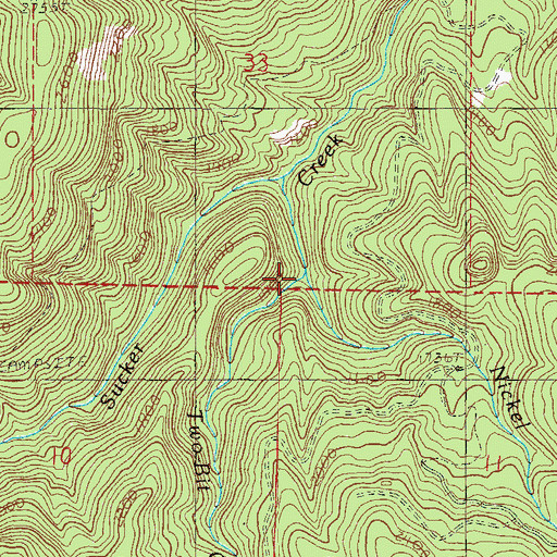 Topographic Map of Two-Bit Creek, OR