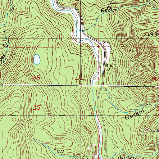 Topographic Map of Gurkin Creek, OR