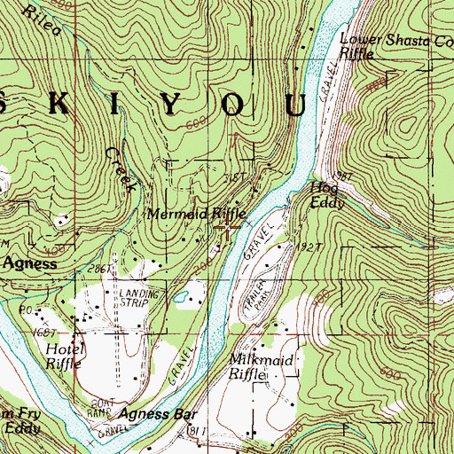 Topographic Map of Mermaid Riffle, OR