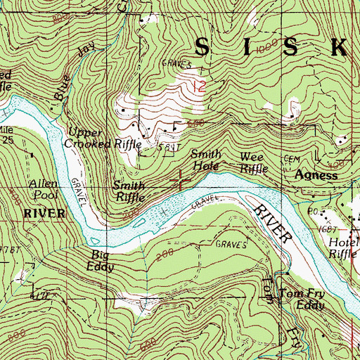 Topographic Map of Smith Hole, OR
