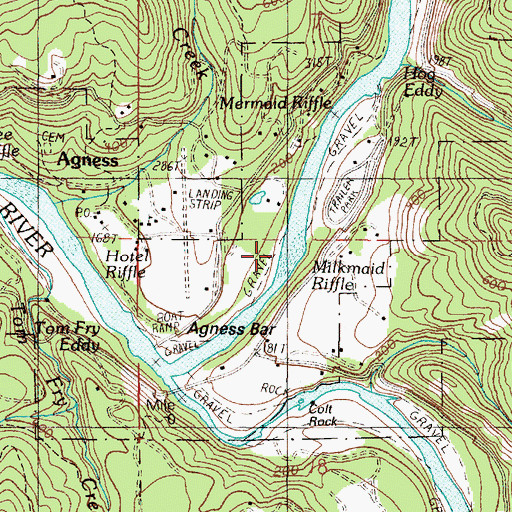 Topographic Map of Milkmaid Riffle, OR