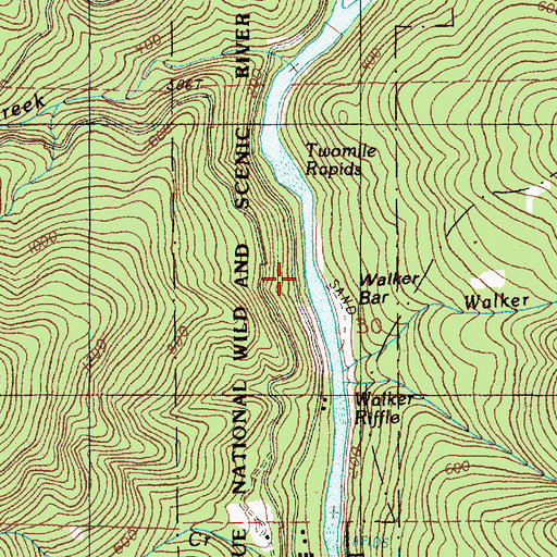 Topographic Map of Walker Bar, OR