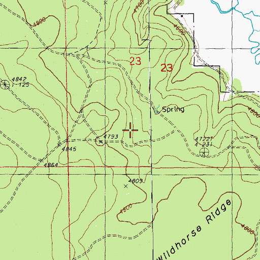 Topographic Map of Copeland Spring, OR