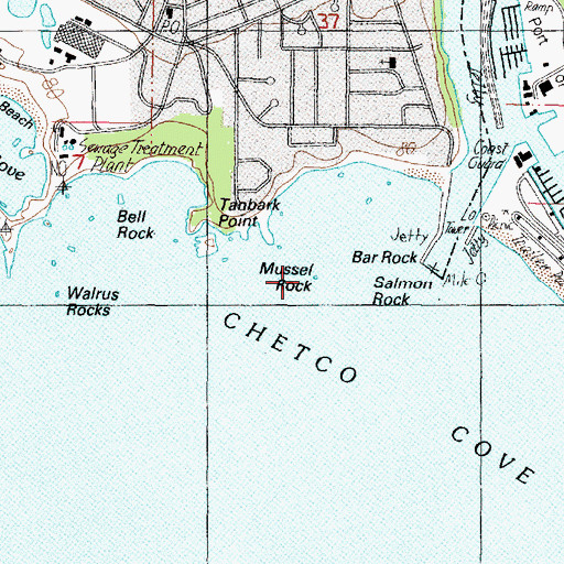 Topographic Map of Mussel Rock, OR