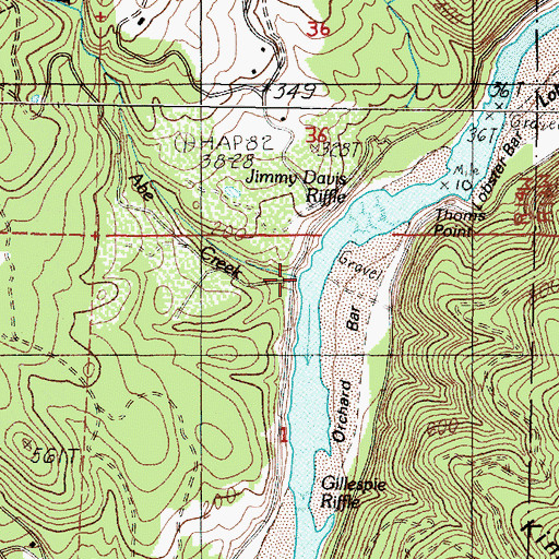 Topographic Map of Abe Creek, OR