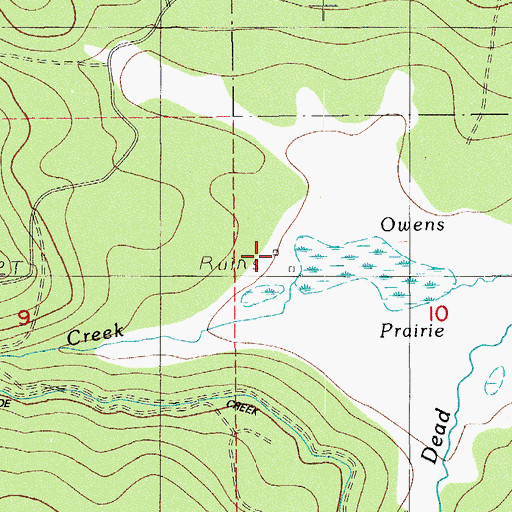 Topographic Map of Owens Ranch, OR