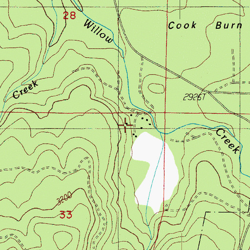 Topographic Map of Pennington Ranch, OR