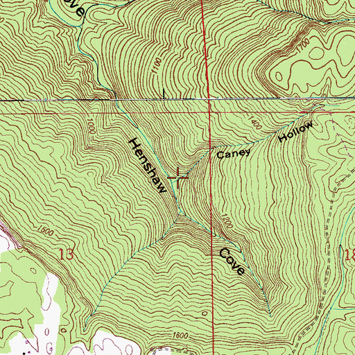 Topographic Map of Caney Hollow, AL