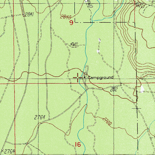 Topographic Map of Mill Creek Recreation Site, OR