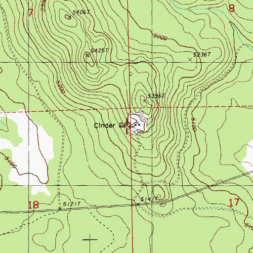 Topographic Map of Silver Dollar Cinder Pit, OR