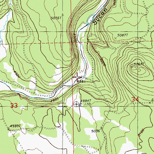 Topographic Map of Sycan Ford, OR