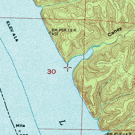 Topographic Map of Caney Hollow, AL