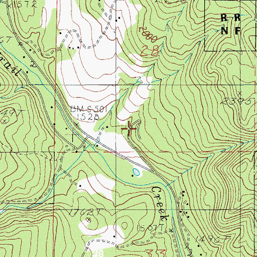 Topographic Map of Trail Forest Service Facility, OR