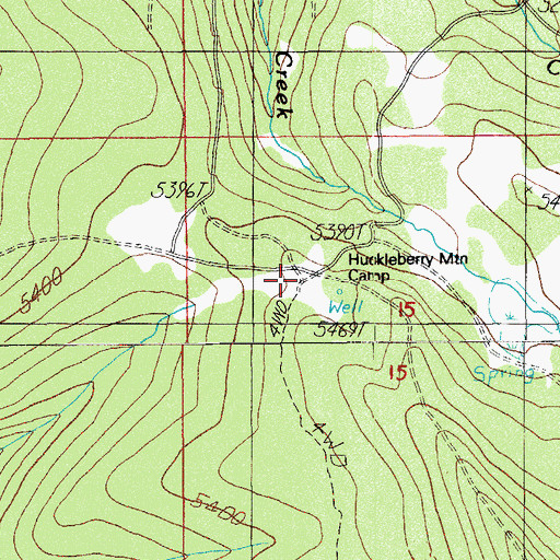 Topographic Map of Huckleberry Mountain Recreation Site, OR