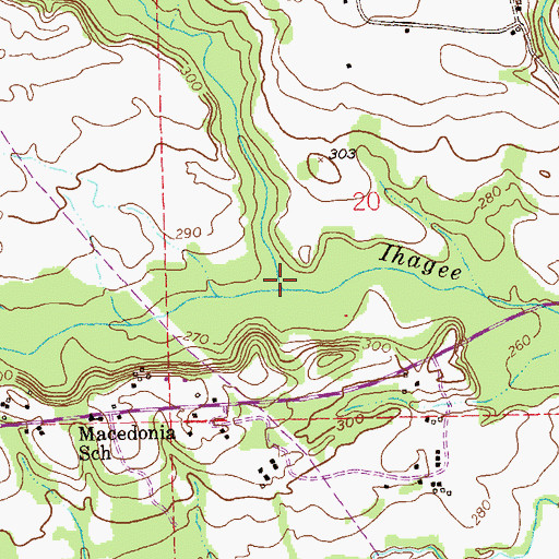 Topographic Map of Caneyhead Branch, AL