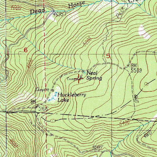 Topographic Map of Neal Springs Campground, OR