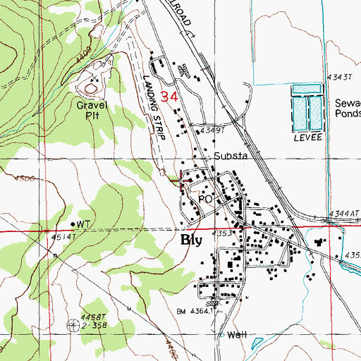 Topographic Map of Bly Ranger Station, OR
