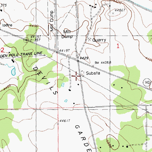 Topographic Map of Fishhole Substation, OR