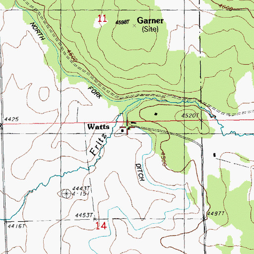 Topographic Map of Obenchain Ranch, OR