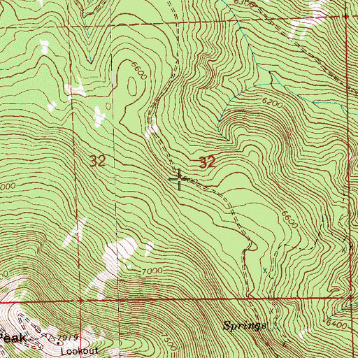 Topographic Map of Cougar Springs, OR