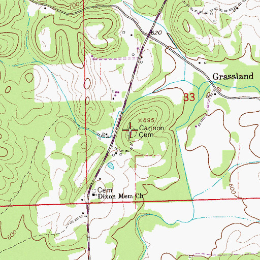 Topographic Map of Cannon Cemetery, AL