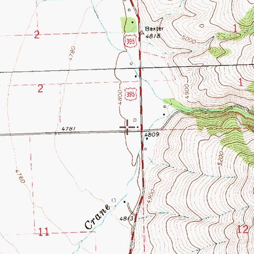 Topographic Map of Vernon Ranch, OR