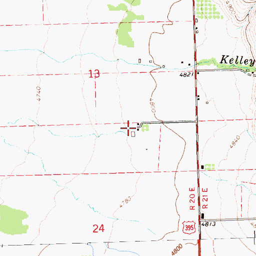 Topographic Map of Fisher Ranch, OR