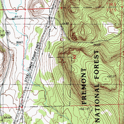 Topographic Map of Gunsight Well, OR