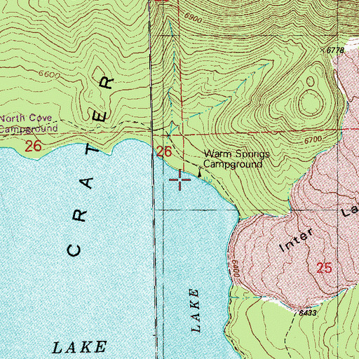 Topographic Map of Warm Springs Campground (historical), OR