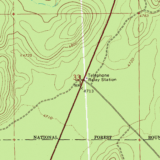 Topographic Map of Pacific Telephone and Telegraph Substation, OR