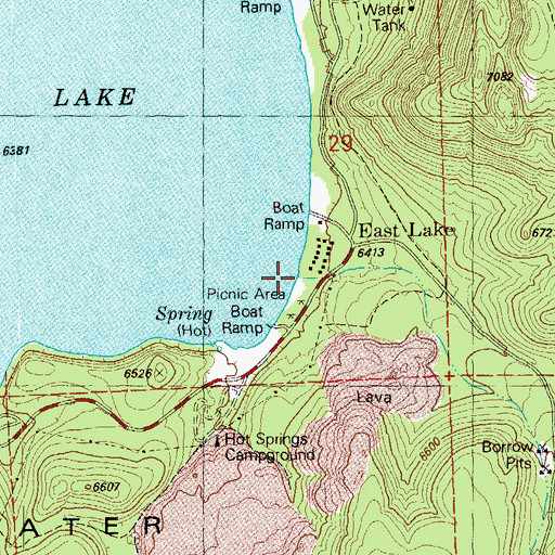Topographic Map of East Lake Resort, OR