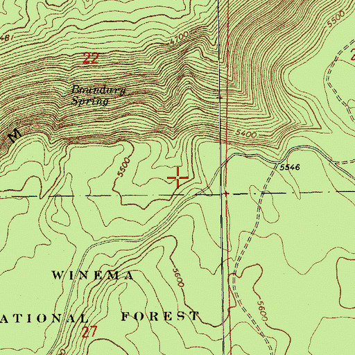 Topographic Map of Boundary Springs Recreation Site, OR
