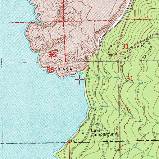 Topographic Map of Lava Flow Recreation Site, OR