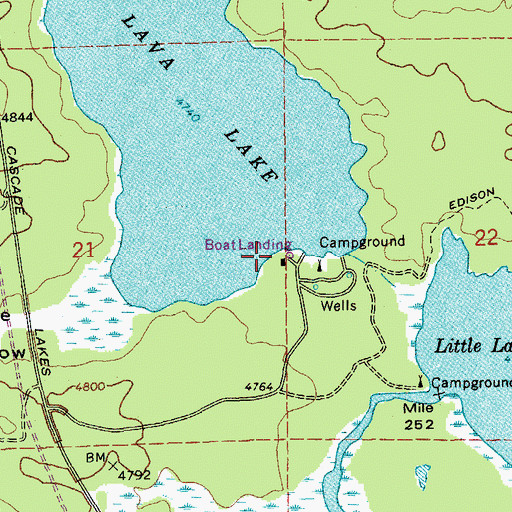 Topographic Map of Lava Lake Boat Rental, OR