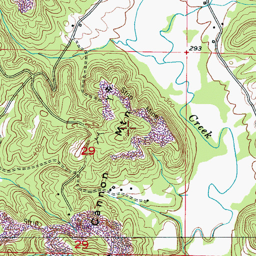 Topographic Map of Cannon Mountain, AL