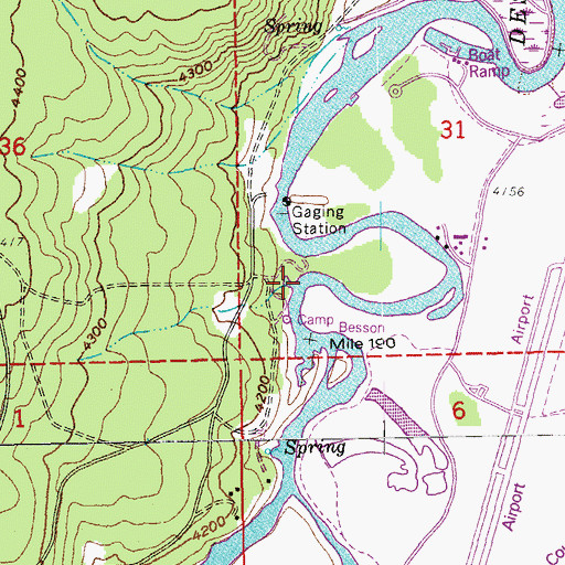Topographic Map of Besson Boating Site, OR