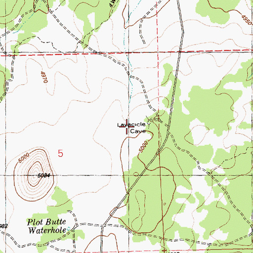Topographic Map of Lavacicle Cave Geological Area, OR