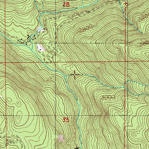 Topographic Map of Amalgamated Mine, OR