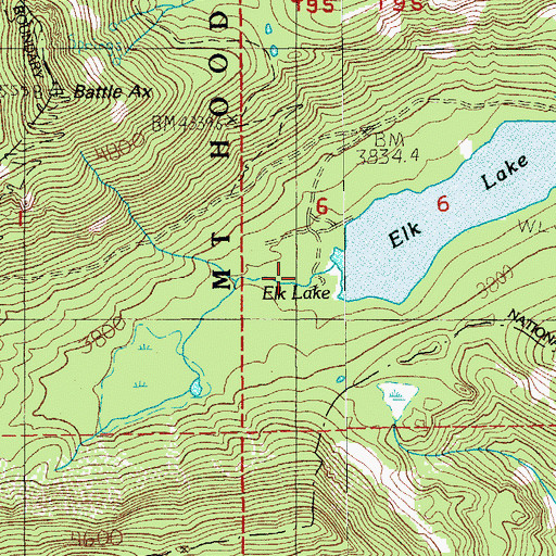 Topographic Map of Elk Lake Recreation Site, OR