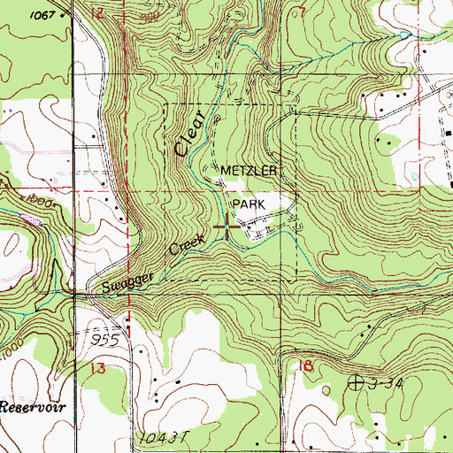Topographic Map of Metzler Park Recreation Site, OR